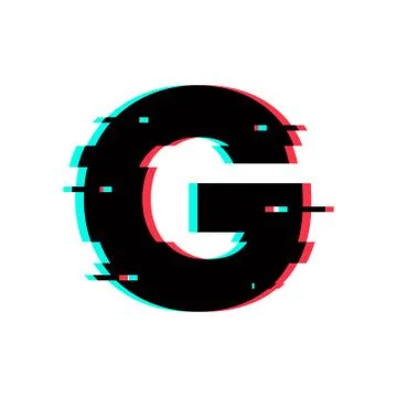 Vector Logo Letter G Glitch Distortion Stock Illustration