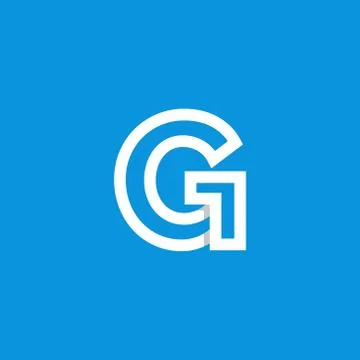 Vector Logo Letter G White Stock Illustration
