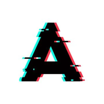 Vector Logo Letter A Glitch Distortion Stock Illustration