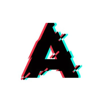 Vector Logo Letter A Glitch Distortion Diagonal Stock Illustration