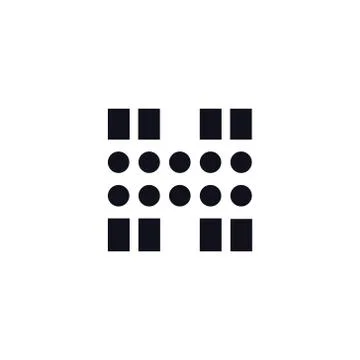 Vector Logo Letter H Black and White Stock Illustration