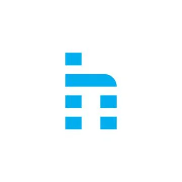 Vector Logo Letter H Blue Stripes Stock Illustration