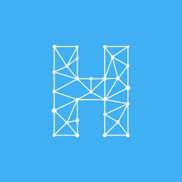 Vector Logo Letter H Dots Lines Stock Illustration