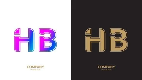Vector logo for letter HB design template Stock Illustration