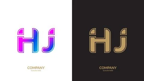 Vector logo for letter HJ design template Stock Illustration