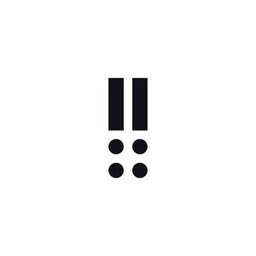 Vector Logo Letter I Black and White Stock Illustration