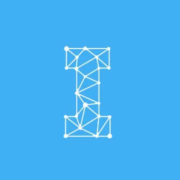 Vector Logo Letter I Dots Lines イラスト素材