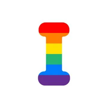 Vector Logo Letter I Rainbow Stock Illustration