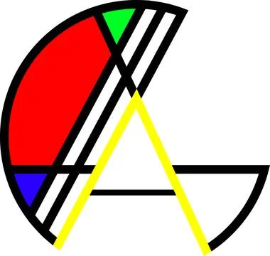 Vector logo with letter A inside colorful boxes for creative brand identity Stock Illustration