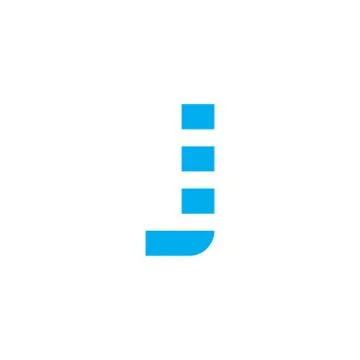 Vector Logo Letter J Blue Stripes Stock Illustration
