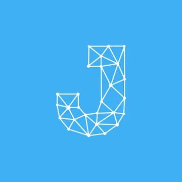 Vector Logo Letter J Dots Lines Stock Illustration