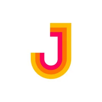 Vector Logo Letter J Red Glowing Stock Illustration