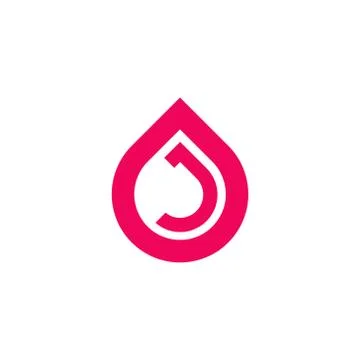 Vector Logo Letter J In Tear Shape Stock Illustration