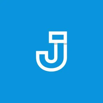 Vector Logo Letter J White Stock Illustration