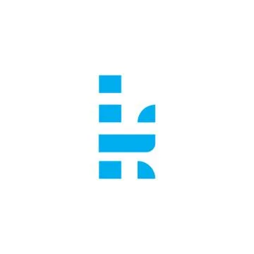 Vector Logo Letter K Blue Stripes Stock Illustration