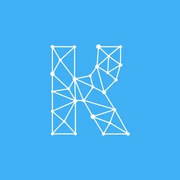 Vector Logo Letter K Dots Lines Stock Illustration
