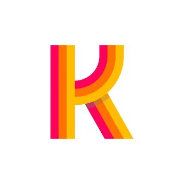 Vector Logo Letter K Red Glowing Stock Illustration