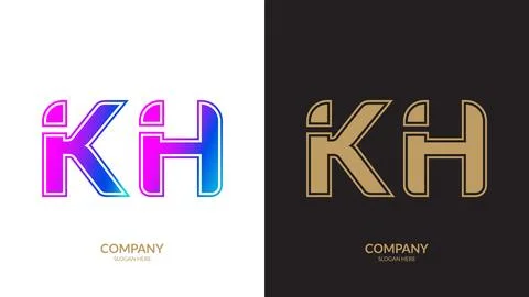 Vector logo for letter KH design template Stock Illustration