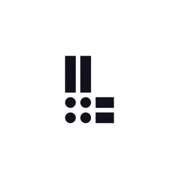Vector Logo Letter L Black and White Illustrazione stock