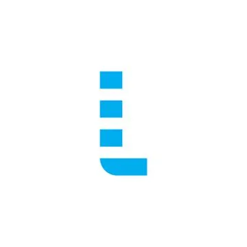 Vector Logo Letter L Blue Stripes Stock Illustration