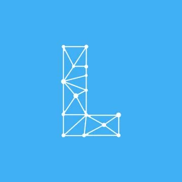 Vector Logo Letter L Dots Lines Stock Illustration