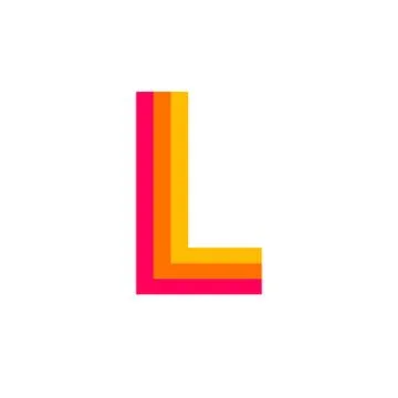 Vector Logo Letter L Red Glowing Stock Illustration