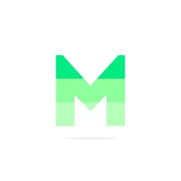 Vector Logo Letter M Green Energy Battery Stock Illustration