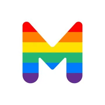 Vector Logo Letter M Rainbow Stock Illustration