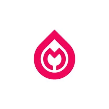 Vector Logo Letter M In Tear Shape Stock Illustration
