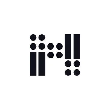 Vector Logo Letter N Black and White Stock Illustration