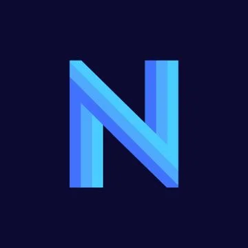 Vector Logo Letter N Blue Glowing Stockillustratie