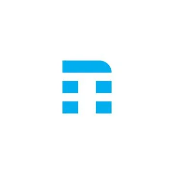Vector Logo Letter N Blue Stripes Stock Illustration
