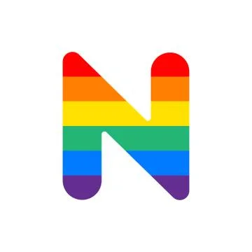 Vector Logo Letter N Rainbow Stock-Illustration