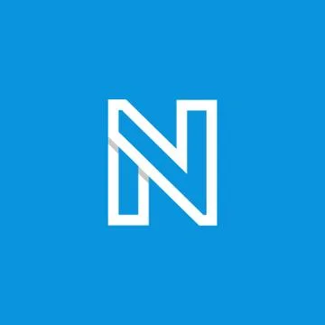 Vector Logo Letter N White Stock Illustration