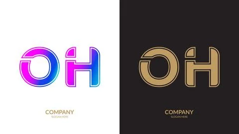 Vector logo for letter OH design template Stock Illustration