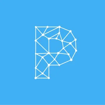 Vector Logo Letter P Dots Lines Illustrazione stock