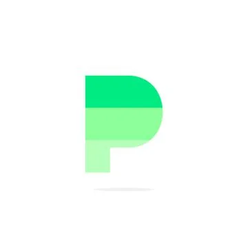 Vector Logo Letter P Green Energy Battery Stock Illustration