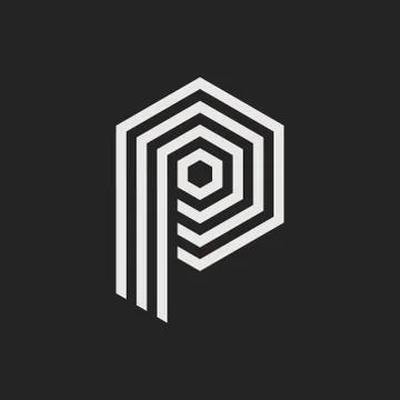 Vector Logo Letter P Stock Illustration