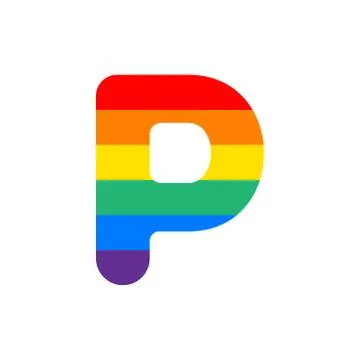 Vector Logo Letter P Rainbow Stock Illustration