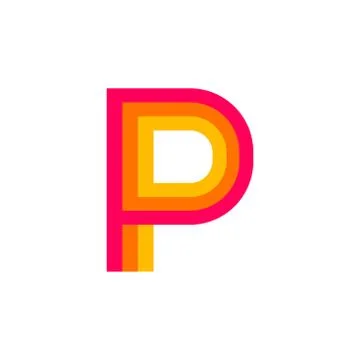 Vector Logo Letter P Red Glowing Stockillustratie