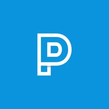 Vector Logo Letter P White Stock Illustration