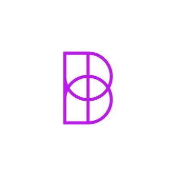 Vector Logo Letter Pink Line B Stock Illustration
