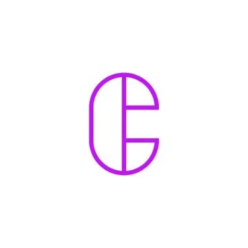 Vector Logo Letter Pink Line C Stock Illustration