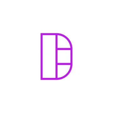 Vector Logo Letter Pink Line D Stockillustratie