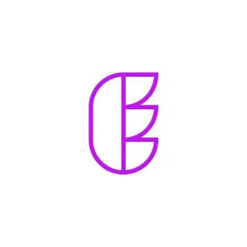 Vector Logo Letter Pink Line E Stock Illustration