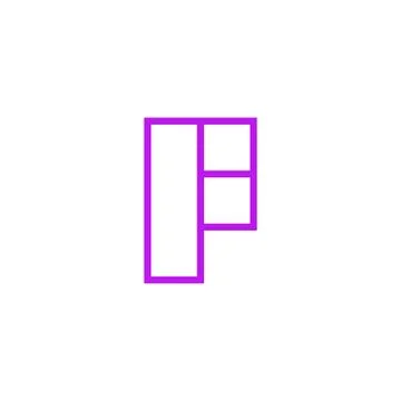 Vector Logo Letter Pink Line F Stock Illustration