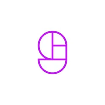 Vector Logo Letter Pink Line G Stock Illustration