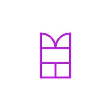 Vector Logo Letter Pink Line H Stock Illustration