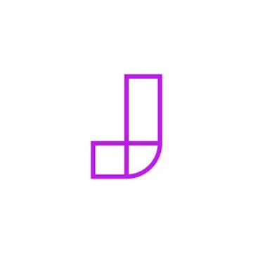 Vector Logo Letter Pink Line J Stock Illustration