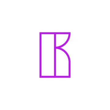 Vector Logo Letter Pink Line K Stock Illustration